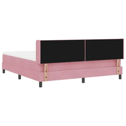 Box spring krevet Ružičasta 200 x 180 cm Baršun - Ružičasta 180 x 200 cm Dizajn s rombovima Cijena