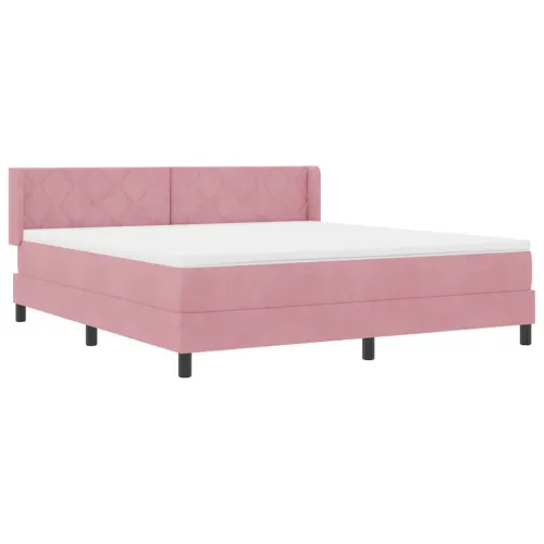 Box spring krevet Ružičasta 200 x 180 cm Baršun - Ružičasta 180 x 200 cm Dizajn s rombovima Cijena