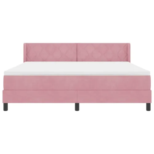 Box spring krevet Ružičasta 200 x 180 cm Baršun - Ružičasta 180 x 200 cm Dizajn s rombovima Cijena