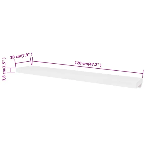 2 bijele zidne police za izlaganje i pohranu knjiga/DVD-ova MDF  - Bijela 120 cm 2 1 Cijena