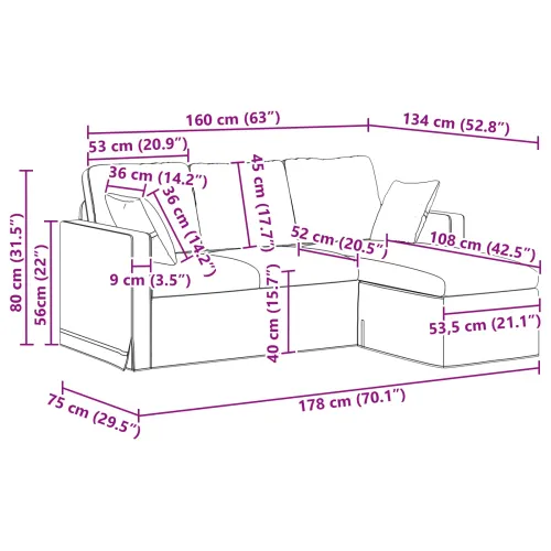 Sofa Tamno siva 178 x 134 x 80 cm Baršun - Tamno siva 160 cm Cijena