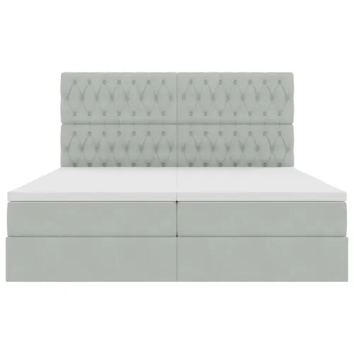 Krevet s od storage Svijetlo siva 180 x 200 cm Baršun - Svjetlosiva 180 x 200 cm Dizajn s jastučićima Cijena