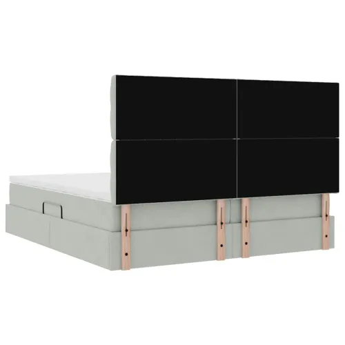 Krevet s od storage Svijetlo siva 180 x 200 cm Baršun - Svjetlosiva 180 x 200 cm Dizajn s jastučićima Cijena