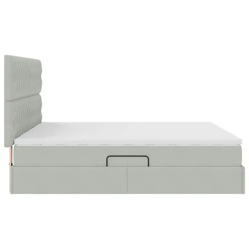 Krevet s od storage Svijetlo siva 180 x 200 cm Baršun - Svjetlosiva 180 x 200 cm Dizajn s jastučićima Cijena