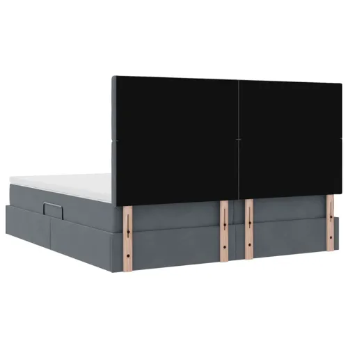 Krevet s od storage s uzglavljem Tamno siva 180 x 200 cm Baršun - Tamno siva 180 x 200 cm Gumbi Cijena