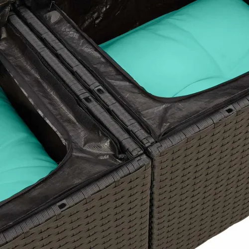 Vrtna garnitura - 7-dijelni set vrtnih sofa od poliratana s jastucima crni - Crna 1 Cijena