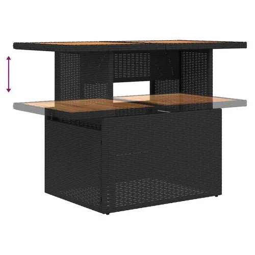 Vrtna garnitura - 7-dijelni set vrtnih sofa od poliratana s jastucima crni - Crna 1 Cijena