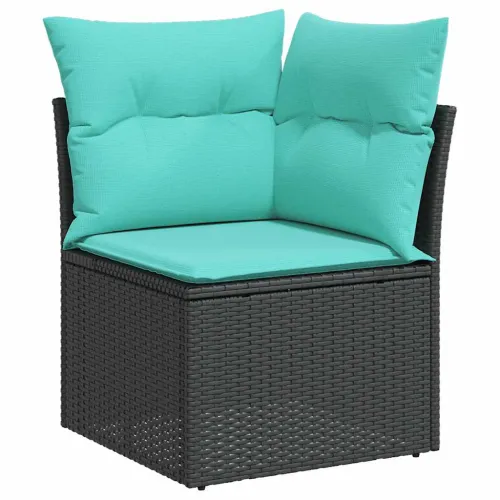 Vrtna garnitura - 7-dijelni set vrtnih sofa od poliratana s jastucima crni - Crna 1 Cijena