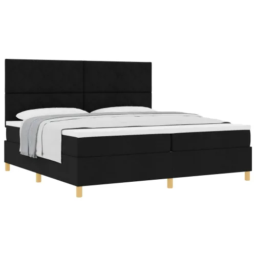 Box spring krevet s madracem Crna 200 x 200 cm tkanina - Crna 200 x 200 cm Uzorak dijamantnih blokova Cijena