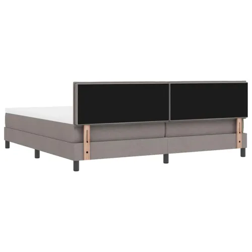 Box spring krevet Sivo-smeđa 200 x 200 cm tkanina - Sivo-smeđa 200 x 200 cm Prošiveno gumbima Cijena