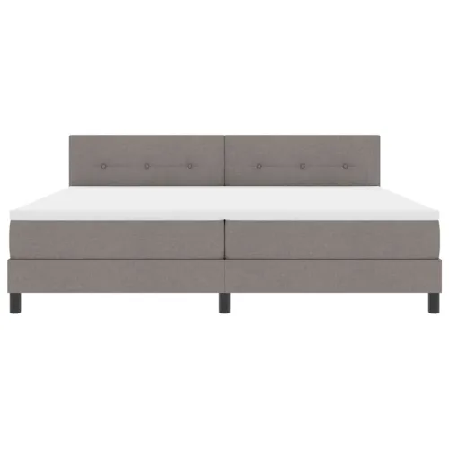 Box spring krevet Sivo-smeđa 200 x 200 cm tkanina - Sivo-smeđa 200 x 200 cm Prošiveno gumbima Cijena