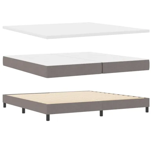 Box spring krevet Sivo-smeđa 200 x 200 cm tkanina - Sivo-smeđa 200 x 200 cm Prošiveno gumbima Cijena