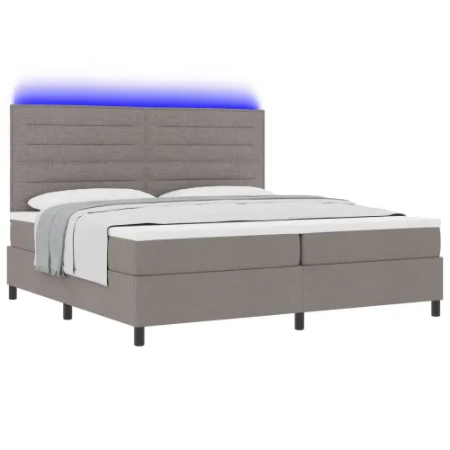 Box spring krevet Sivo-smeđa 200 x 200 cm tkanina - Sivo-smeđa 200 x 200 cm Dizajn linija Cijena