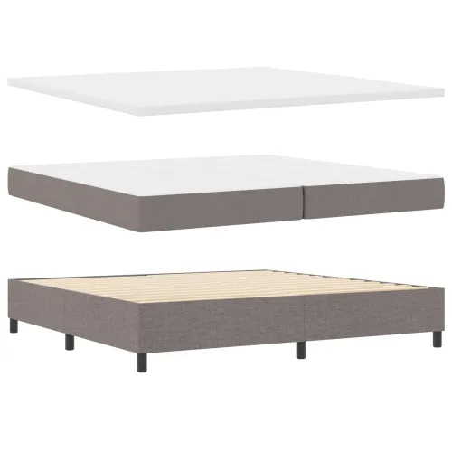 Box spring krevet Sivo-smeđa 200 x 200 cm tkanina - Sivo-smeđa 200 x 200 cm Dizajn linija Cijena