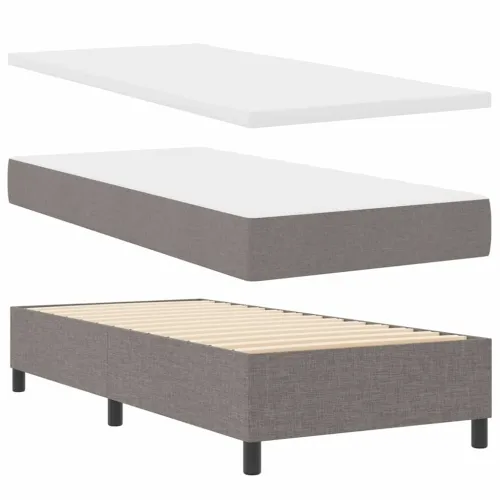 Box spring krevet Sivo-smeđa 90 x 200 cm tkanina - Sivo-smeđa 90 x 200 cm Prošiveno gumbima Cijena