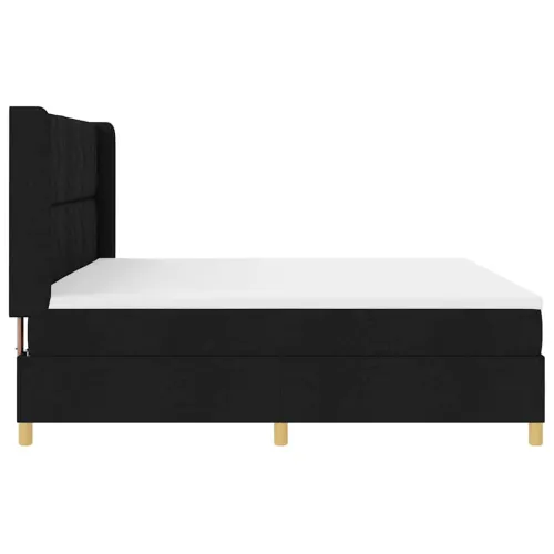 Box spring krevet s LED trakama Crna 200 x 200 cm tkanina - Crna 200 x 200 cm Dizajn s rombovima Cijena