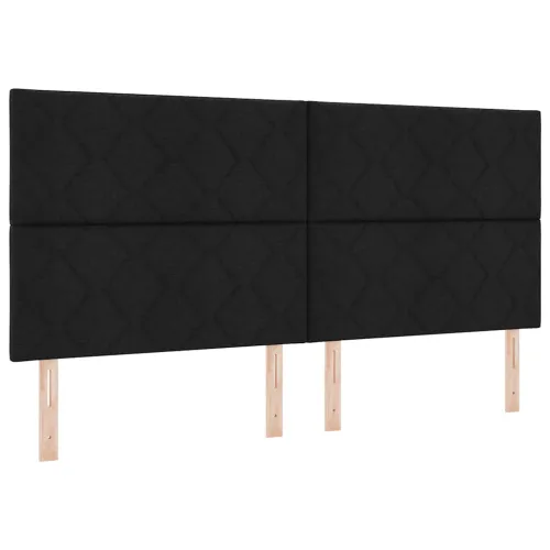 Box spring krevet s uzglavljem Crna 200 x 200 cm tkanina - Crna 200 x 200 cm Dizajn s rombovima Cijena