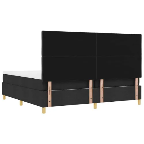 Box spring krevet s uzglavljem Crna 200 x 200 cm tkanina - Crna 200 x 200 cm Dizajn s rombovima Cijena