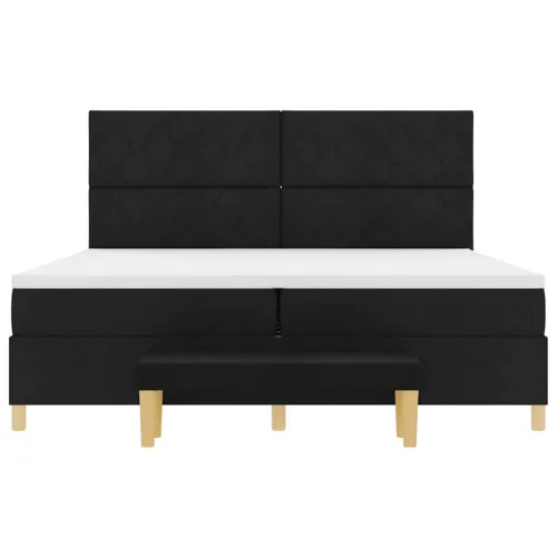 Box spring krevet s uzglavljem Crna 200 x 200 cm tkanina - Crna 200 x 200 cm Dizajn s rombovima Cijena