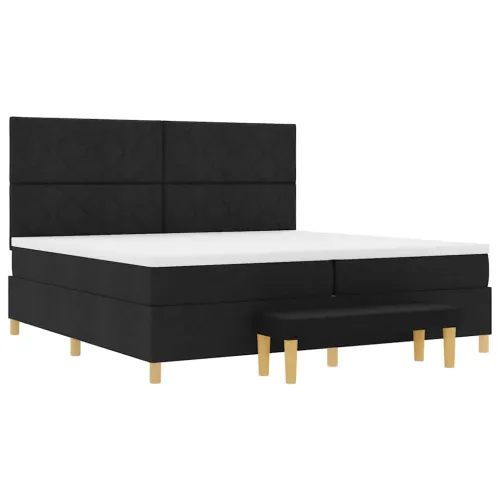 Box spring krevet s uzglavljem Crna 200 x 200 cm tkanina - Crna 200 x 200 cm Dizajn s rombovima Cijena