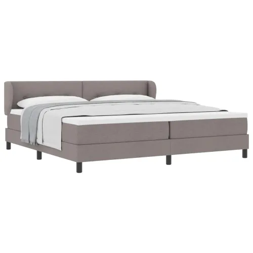 Box spring krevet Sivo-smeđa 200 x 200 cm tkanina - Sivo-smeđa 200 x 200 cm Prošiveno gumbima Cijena