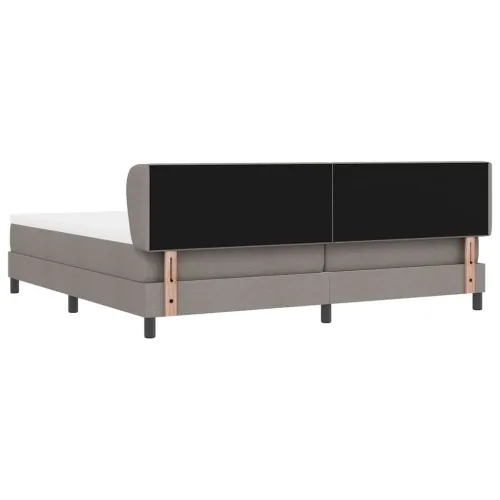 Box spring krevet Sivo-smeđa 200 x 200 cm tkanina - Sivo-smeđa 200 x 200 cm Prošiveno gumbima Cijena