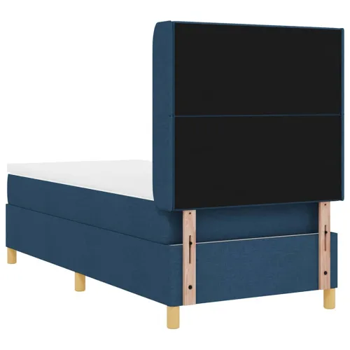 Box spring krevet s uzglavljem Plava 100 x 200 cm tkanina - Plava 100 x 200 cm Prošiveno gumbima Cijena
