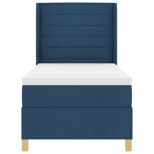 Box spring krevet s madracem Plava 90 x 200 cm tkanina - Plava 90 x 200 cm Dizajn linija Cijena