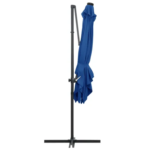 Konzolni vrtni suncobran s čeličnim stupom LED 250x250cm azurni - Azurnoplava Cijena