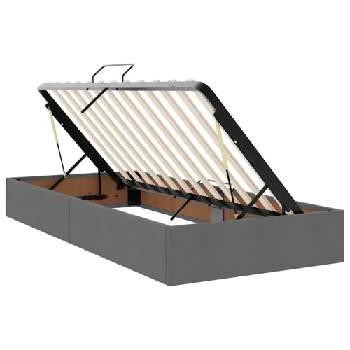 LED krevet za pohranu s madracem Tamnosiva 100 x 200 cm Tkanina - Tamnosiva 100 x 200 cm Gumbi Cijena