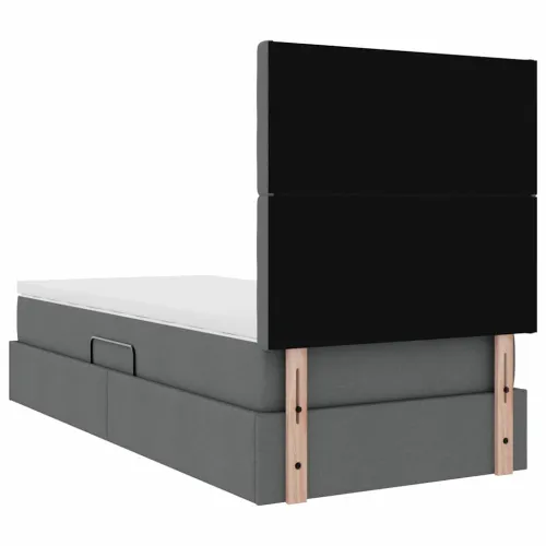LED krevet za pohranu s madracem Tamnosiva 100 x 200 cm Tkanina - Tamnosiva 100 x 200 cm Gumbi Cijena