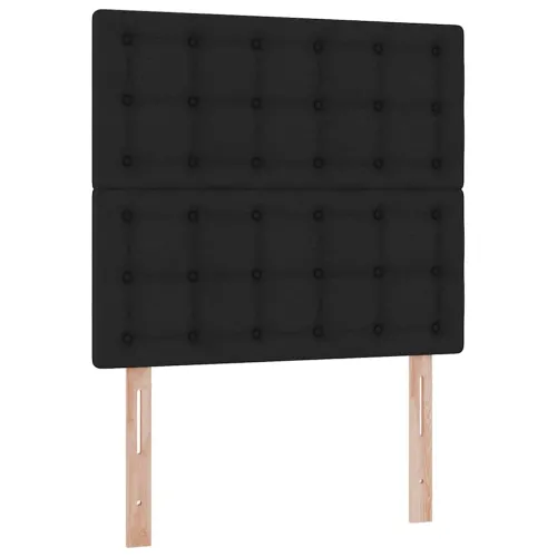 LED krevet za pohranu s madracem Crna 100 x 200 cm Tkanina - Crna 100 x 200 cm Gumbi Cijena