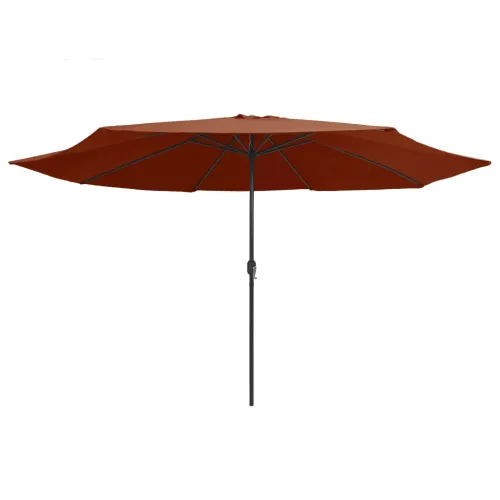 Vrtni suncobran s metalnim stupom 390 cm terakota - Terakota Cijena