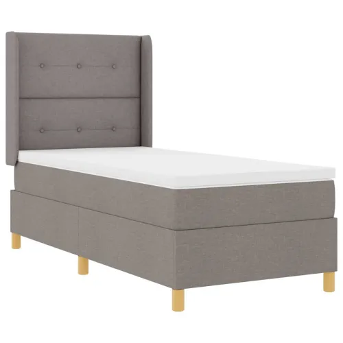 Box spring krevet Sivo-smeđa 90 x 200 cm tkanina - Sivo-smeđa 90 x 200 cm Prošiveno gumbima Cijena