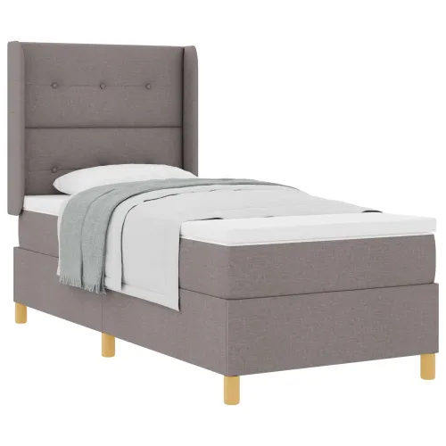 Box spring krevet Sivo-smeđa 90 x 200 cm tkanina - Sivo-smeđa 90 x 200 cm Prošiveno gumbima Cijena