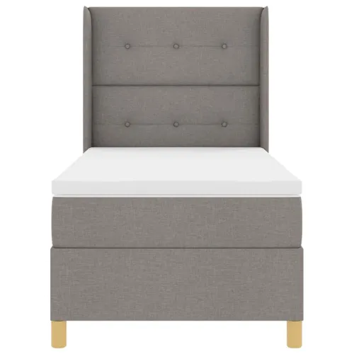 Box spring krevet Sivo-smeđa 90 x 200 cm tkanina - Sivo-smeđa 90 x 200 cm Prošiveno gumbima Cijena