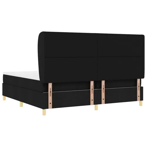 Box spring krevet s uzglavljem Crna 200 x 200 cm tkanina - Crna 200 x 200 cm Dizajn s rombovima Cijena