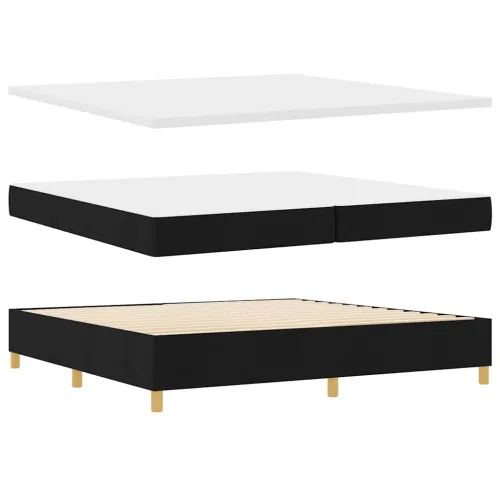 Box spring krevet s uzglavljem Crna 200 x 200 cm tkanina - Crna 200 x 200 cm Dizajn s rombovima Cijena