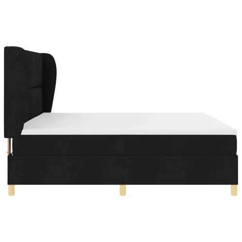 Box spring krevet s uzglavljem Crna 200 x 200 cm tkanina - Crna 200 x 200 cm Dizajn s rombovima Cijena