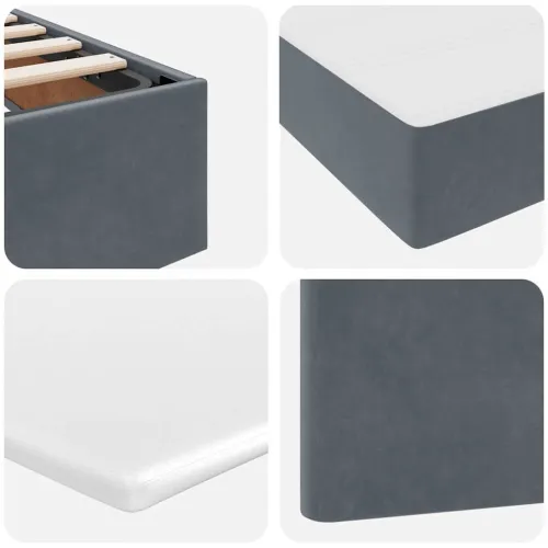 Krevet s od storage s uzglavljem Tamno siva 180 x 200 cm Baršun - Tamno siva 180 x 200 cm Gladak dizajn Cijena