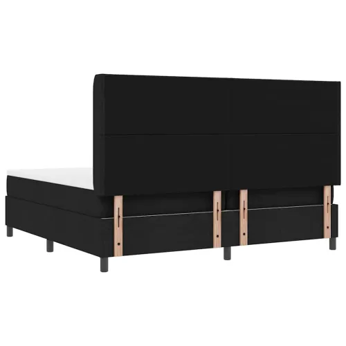 Box spring krevet s jastukom Crna 200 x 200 cm tkanina - Crna 200 x 200 cm Dizajn s rombovima Cijena