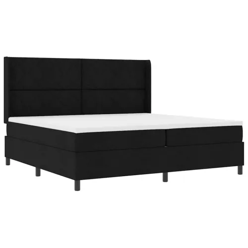 Box spring krevet s jastukom Crna 200 x 200 cm tkanina - Crna 200 x 200 cm Dizajn s rombovima Cijena