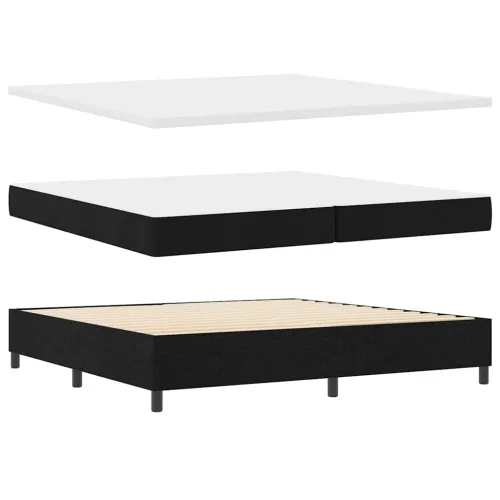 Box spring krevet s jastukom Crna 200 x 200 cm tkanina - Crna 200 x 200 cm Dizajn s rombovima Cijena
