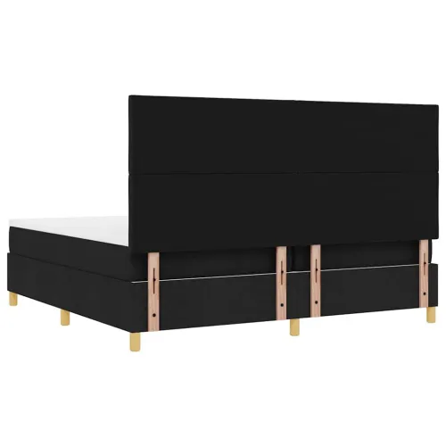 LED Box Spring Krevet s uzglavljem Crna 200 x 200 cm tkanina - Crna 200 x 200 cm Dizajn s rombovima Cijena