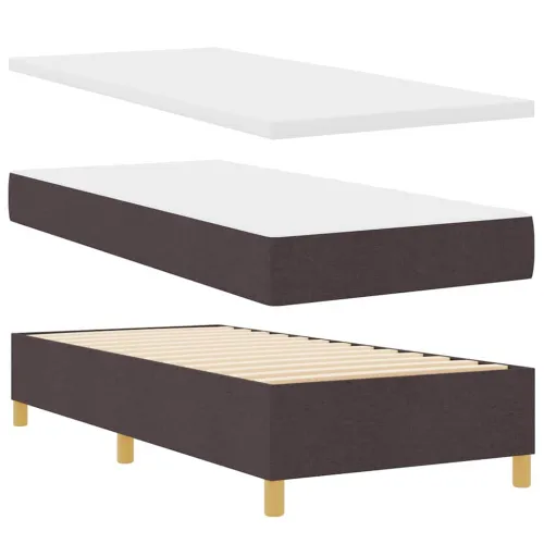 Box spring krevet Tamno smeđa 90 x 190 cm tkanina - Tamno smeđa 90 x 190 cm Prošiveno gumbima Cijena