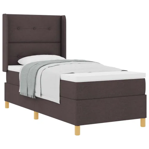 Box spring krevet Tamno smeđa 90 x 190 cm tkanina - Tamno smeđa 90 x 190 cm Prošiveno gumbima Cijena