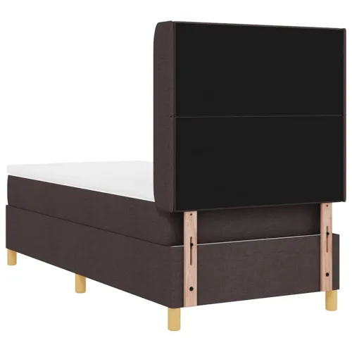 Box spring krevet Tamno smeđa 90 x 190 cm tkanina - Tamno smeđa 90 x 190 cm Prošiveno gumbima Cijena