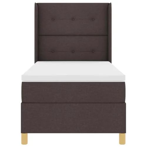 Box spring krevet Tamno smeđa 90 x 190 cm tkanina - Tamno smeđa 90 x 190 cm Prošiveno gumbima Cijena