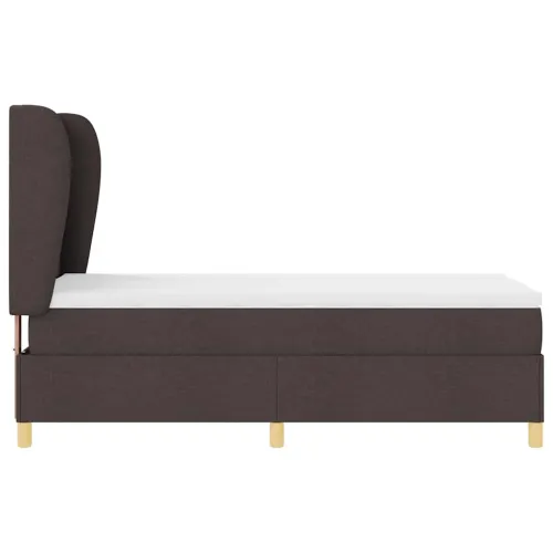 Box spring krevet Tamno smeđa 190 x 90 cm tkanina - Tamno smeđa 90 x 190 cm Prošiveno gumbima Cijena