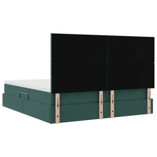 Krevet s od storage s pohranom Tamnozelena 180 x 200 cm Baršun - Tamnozelena 180 x 200 cm Gladak dizajn Cijena